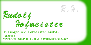 rudolf hofmeister business card